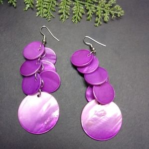 Purple Seashell Earrings